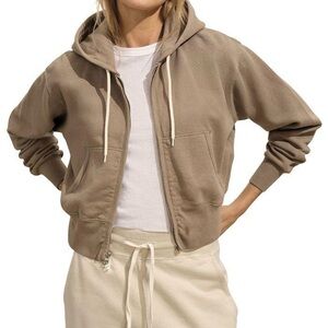 Buck Mason Taupe Zip Hoodie Jacket